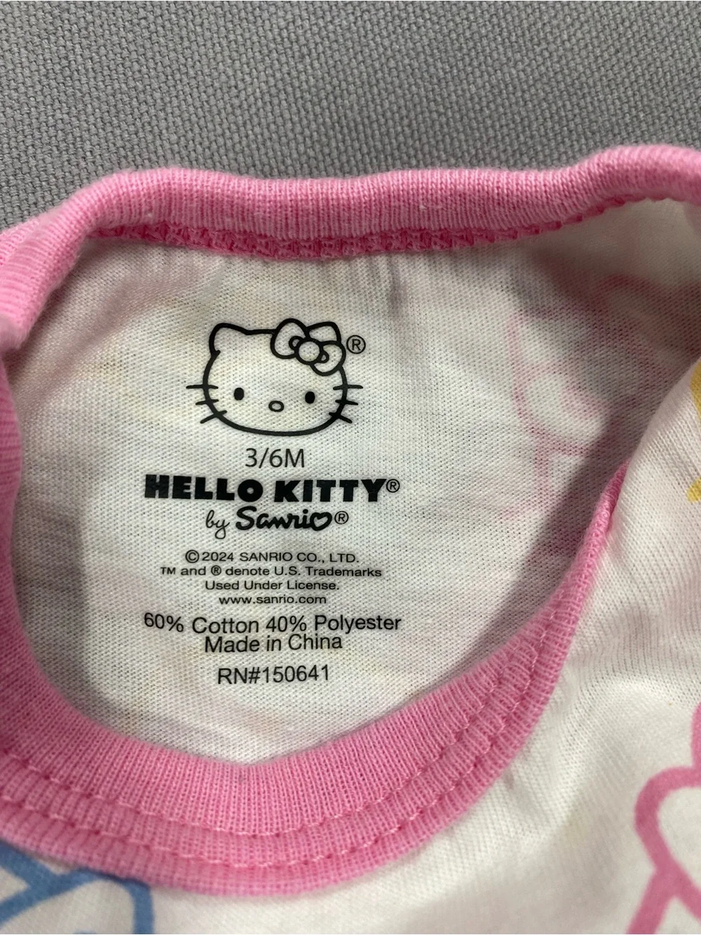 Hello Kitty Pink, White & Yellow Short-Sleeve Baby One-Piece Bodysuit Set